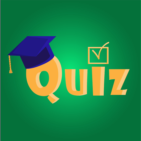 Quiz interesting vector illustration with academic cap. Vector illustrationの写真素材