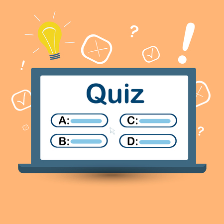 quiz on your computer screen with answer choices. Interesting Vector Illustrationの写真素材