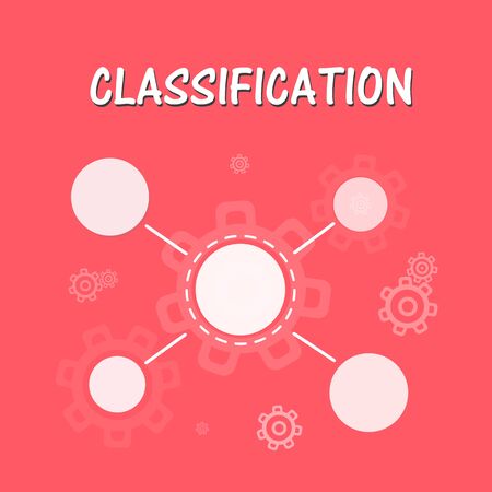 Classification, data analysis, data management icon. Vector illustration on yellow background.のイラスト素材