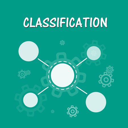 Classification, data analysis, data management icon. Vector illustration on green background.のイラスト素材