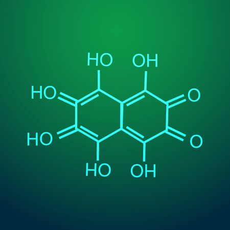 Chemical formula consisting of benzene rings, hexagon. Vector illustrationのイラスト素材
