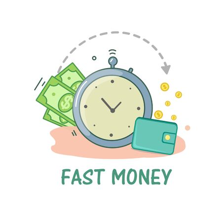Stopwatch fast time rush hour concept. vector illustrationのイラスト素材