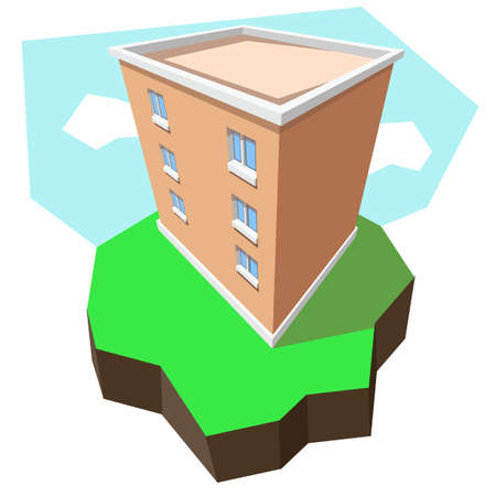Multi-storey building 3d.のイラスト素材
