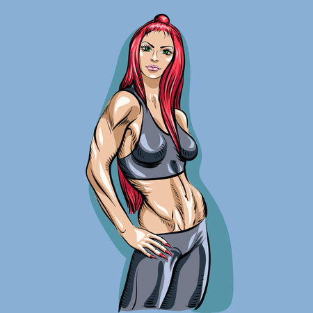 Sports girl. Healthy and beautiful.のイラスト素材