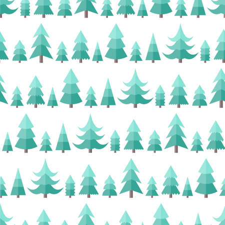 Flat seamless pattern with Christmas trees. Abstract texture with trees. Fir forest. Christmas forest seamlessのイラスト素材