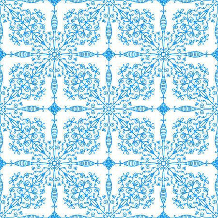 Hand drawn abstract seamless pattern. Winter vintage seamless patternのイラスト素材