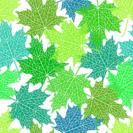 Vector seamless pattern of silhouette of a hand-drawn inversion maple leaf.のイラスト素材