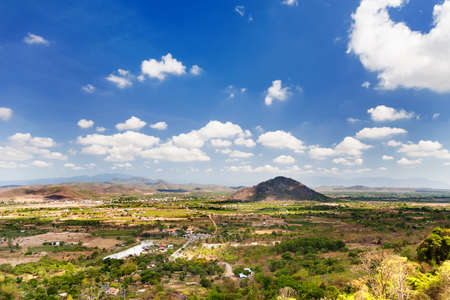 Landscape from Ta Cu mountain, Binh Thuan province, Vietnam. Panorama view on sunny day.の写真素材