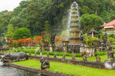 Water Palace of Tirta Gangga. Landmark in Bali, Karangasem, Indonesia. Winter rainy season.の写真素材