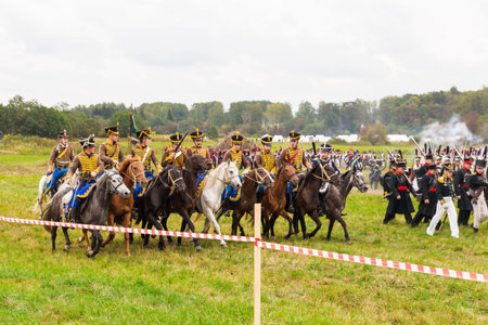 BORODINO, RUSSIA - September 06, 2015 - Reenactment of the battle of Borodino (the Patriotic war of...