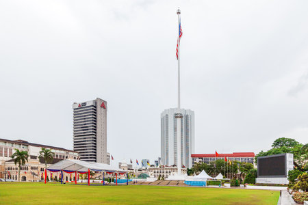 KUALA LUMPUR, MALAYSIA - February 04, 2013. Bangunan Sultan Abdul Samad, Sultan Abdul Samad Building, skyscraper of AGRO Bank. Architectural landmarks on Dataran Merdeka, Independence Square.のeditorial素材