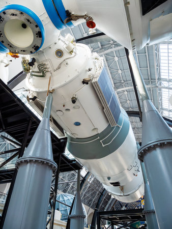 MOSCOW, RUSSIA - June 08, 2019. Model of Space research stationのeditorial素材