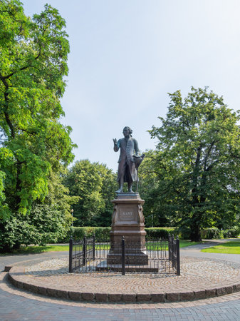 KALININGRAD, RUSSIA - July 15, 2019. Monument to the German philosopher Immanuel Kant, designed by sculptor Christian Daniel Rauch, established in his homeland in Koenigsberg.のeditorial素材