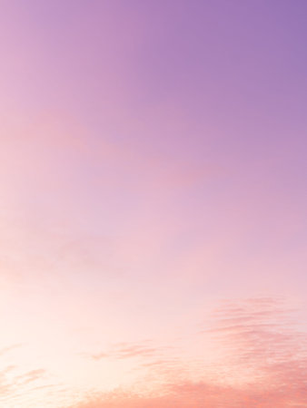 Gorgeous pink, coral and violet sunset with clouds. Colorful sky.