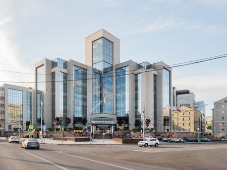 MOSCOW, RUSSIA - May 29, 2022. Central office of Lukoil company on Sretensky Boulevard in Moscow.のeditorial素材