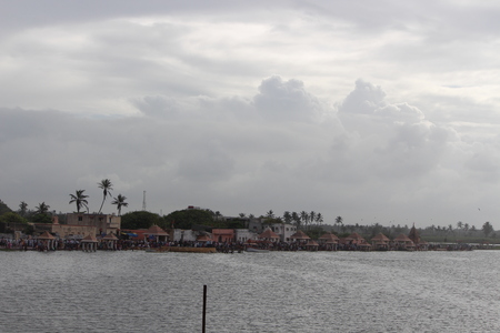 Landscape of this picture is clicked at somnath which is place of god shiva.の写真素材