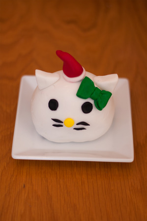 Special design cakes with christmas tree backgroundの写真素材