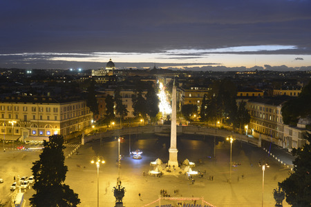 Piazza del Popolo is a large urban square in Rome. の写真素材