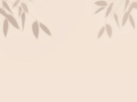 Creative layout with green tropical leafs shadow on pastel beigeÂ  color background. Minimal...