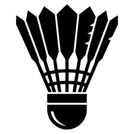 Silhouette illustration of a badminton shuttlecock with feathers for sport and activity graphicsのイラスト素材