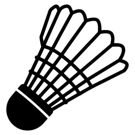 Black and white illustration of a badminton shuttlecock isolated on white backgroundのイラスト素材