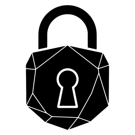 Geometric black padlock with keyhole concept representing security and protectionのイラスト素材