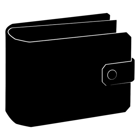 Minimalist black and white illustration of a closed bifold wallet for financial securityのイラスト素材