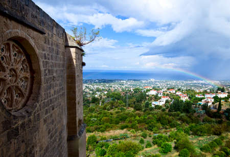Bellapais Abbey is the ruin of a monastery on the village of Bellapaisの写真素材