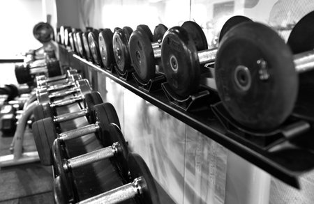 Dummbells at the fitness centerの写真素材