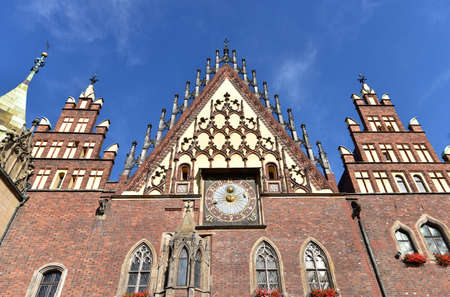 XIII century Gothic Town Hall in Wroclaw, Polandのeditorial素材