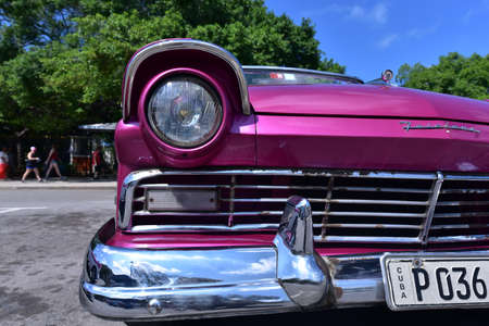 old american car in a annual exhibitionn Saco MEの写真素材