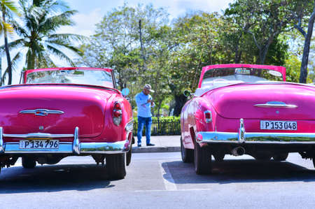 Classic car show in Pattaya, Thailand.の写真素材