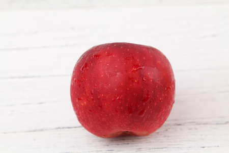 Close up Fresh healthy fruits red apple over wooden texture background. Copy Space concept. Healthy Foodの写真素材