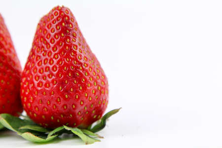 Fresh Strawberries isolated on white background. Copy Space conceptの写真素材