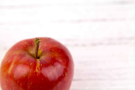 A ripe red apple view from top isolated white background. Copy Space conceptの写真素材