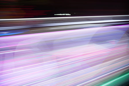 A beautiful Slow Shutter light decorative car or Bechak at Alun Alun Yogjakarta. Light Painting...