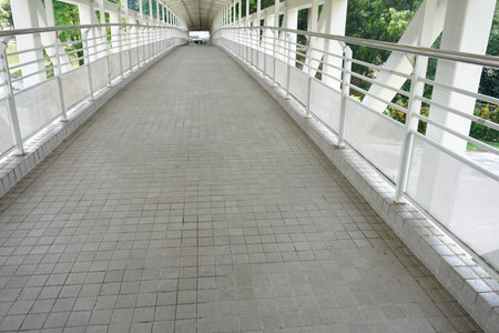 Flyover or overpass for people walk cross commuting over above road busy road for safety