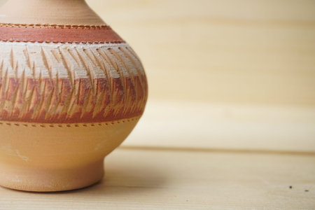 Traditional Malay hand made Clay pottery arts for water storage container or Labu Sayong or Labu Sayung.の写真素材