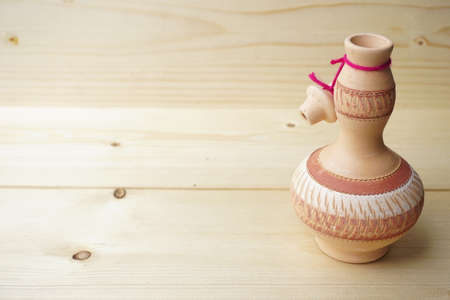 Traditional Malay hand made Clay pottery arts for water storage container or Labu Sayong or Labu Sayung.の写真素材