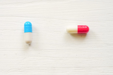 Close up pills. Choose your Mood today Concept