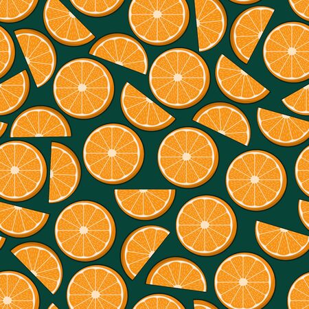 Unique and Trendy Juicy Orange Slices Irregular Seamless Pattern. Unique and Trendy seamless pattern background for your unique design.のイラスト素材