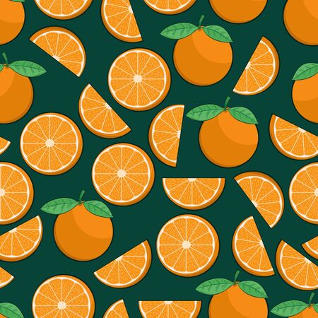 Unique and Trendy Juicy Orange Irregular Seamless Pattern. Unique and Trendy seamless pattern background for your unique design.のイラスト素材