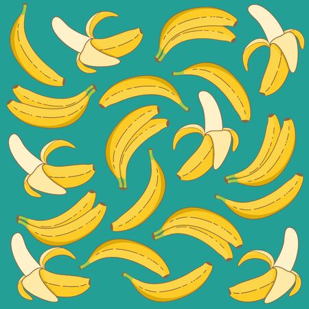 Unique and Trendy Hand Drawn Fresh Banana Background. Unique and Trendy Concept or Design For Your Unique Background.のイラスト素材