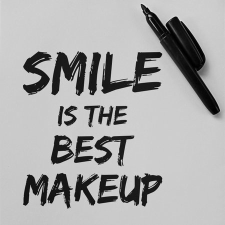 Smile is the Best Makeup. Unique and Trendy Motivational or Inspirational Quote.の写真素材