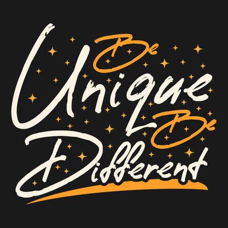 Be Unique Be Different Motivation Typography Quote Design.のイラスト素材