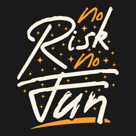 No Risk No Fun Motivation Typography Quote Design.のイラスト素材