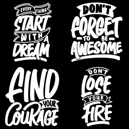 Motivational Typography Quote Bundle for T-Shirt, Mug, Poster or Other Merchandise.のイラスト素材