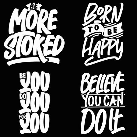 Motivational Typography Quote Bundle for T-Shirt, Mug, Poster or Other Merchandise.のイラスト素材
