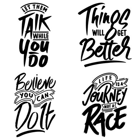 Motivational Typography Quote Bundle for T-Shirt, Mug, Poster or Other Merchandise.のイラスト素材