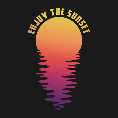 Enjoy the Sunset, Summer Typography Quote Design.のイラスト素材